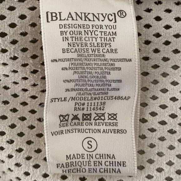 Free People Blank NYC Imelda Perforated Moto Jacket Cream Size Small NWT - Picture 14 of 15